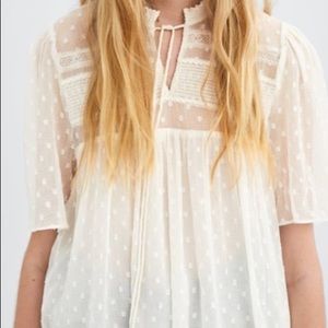 ZARA trf Plumetis Top